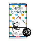 STEINBECK Schokolade Weltbester Erzieher Vollmilch 100g Tafel Kindergärtner Danke für die schöne Zeit Kindergarten Abschieds Geschenk Dankeschö