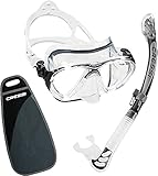 Cressi Big Eyes Evo Alpha Ultra Dry Schnorchelset Schnorcheln Set mit Schnorchel und Taucherbrille wasserdichte Tauchmaske Anti-Fog Anti-Leck aus Gehärtetem Glas Premium Dry Schnorchel für Erw
