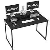 Panginc Computer Schreibtisch Arbeitsschreibtisch mit Erhöhung, Modern Simple Style PC-Schreibtisch, 100 x 50 cm, Schw