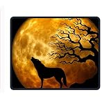 Großes Gaming-Mauspad, erweitertes Mousepad mit haltbaren, genähten Kanten, ideal für Schreibtischabdeckung, Computertastatur, PC und Laptop - Wolf im M