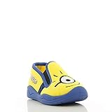 Minions Kinder Hausschuhe, Pantoffeln, Puschen, Hüttenschuhe, Slipper für Mädchen und Jungen mit Aufdruck in Minions Motiv und Rutschfester Eva Sohle, Gummi Einsatz, EU 30