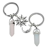 KESYOO 2Pcs Metall Schlüsselanhänger Anhänger Sonne Mond Sonne Schlüsselring Anhänger Anhänger für Rucksack Tasche Auto Schlüssel Hängen Dekor Ornament Geburtstagsgeschenke (V