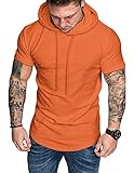 COOFANDY Trainingsshirt für Männer Sports Shirt Funktionsshirt Gym Tshirt Orange S