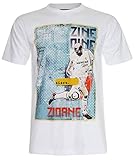 Unisex's Zinedine Zidane Real Madrid Graphic Art T Shirt (White,M)