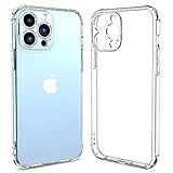 ULuck Schutzhülle kompatibel mit iPhone 13 Pro Max mit eingebautem Kameraschutz, kristallklar, kratzfest, schützt das Objektiv, präzise Aussparungen (17 cm)