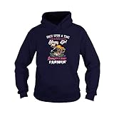 Zoko Apparel Once Upon A Time I was Sweet Little Young Girl Then I Fell in Love with A Grumpy Farmer Unisex-Shirt, Hoodie Navy, M