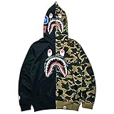 XDXT Shark Hoodie Camo Print Baumwollpullover Casual Lose Zip Hoodie Jacke für Männer Frauen Im Herbst und Winter warm halten 3XL