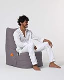 Sugarpufy Sitzsack mit Lehne - Bequemer Bean Bag mit Rückenlehne als Sitzkissen & Sessel mit Füllung - Reißverschluss zum Befüllen - Wasserfester Bezug - Sitzsack Indoor & Outdoor - G