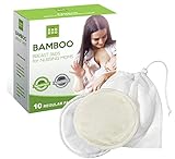 The Bamboo Factory All Natural wiederverwendbare Stilleinlagen waschbar - 10er Pack Bio-Bambus BH Einlagen – Superweiche und saugfähige waschbare Stilleinlagen Regular Shape Bamb