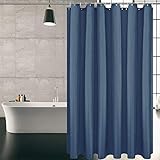 KIPIDA Duschvorhang Textil, Anti-Schimmel, Wasserdichter, Waschbar Anti-Bakteriell Stoff Polyester Badewanne Vorhang mit 8 Duschvorhängeringen, 180x180cm, B