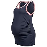 Herzmutter Umstands-Sport-Top – Sporttop-Sport-Shirt für Schwangere – Umstandstop Sport für die Schwangerschaft – Umstands-Yoga-Shirt – Activewear-Umstands-Sportmode - 8200 (Dunkelblau, M)