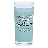 Happy Life 46254 Trinkglas mit maritimen Dekor und Spruch heute mache ich erstmal nichts, 50 cl Wasserg