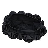 Qqmora Bade-Turban, hochwertig, hochelastisch, 3-dimensionale Blumen, robust und langlebig, hautfreundlich für langes Haar, für Frauen im Sommer (schwarz)