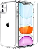 AEDILYS iPhone 11 Hülle, [Airbag-Serie] mit [2 x Displayschutzfolie aus gehärtetem Glas] [Militärqualität] | 4,5 m Fallgetestet [Kratzfest] | kabelloses Laden | für Apple iPhone 11 6.1 Inc- k