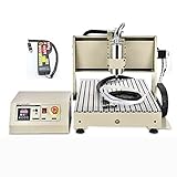 CNC Fräsmaschine 4 Achse 6040 Graviermaschine USB Router Engraver Kit Gravurwerkzeug, 1.5KW VFD Spindelmotor + Steuerbox + Handrad, XYZ-Arbeitsbereich 600 x 390 x 120 mm (4 AXIS)