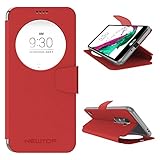 N NEWTOP Schutzhülle kompatibel mit LG G4C Magna, HQ Windows Benachrichtigungen Display Antwort Fenster Schutzhülle Buch Flip Magnetisch Kunstleder Stand Schutzhülle (Rot)
