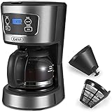 Gevi Kaffeemaschine, 5 Tassen Kleine programmierbare Kaffeemaschine mit wiederverwendbarem Filter, Warmhaltefunktion und automatischer Abschaltung, 750 ml, G