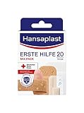 Hansaplast Erste Hilfe Pflaster Mix (20 Strips), Pflaster Set in verschiedenen Größen ideal für unterwegs, Wundpflaster mit Bacteria S