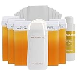 Warmwachsgerät MEALISS 100 ROll-ON Wachs Gerät inkl. Wachspatronen Vliesstreifen Öl Elektrisches Enthaarungswachs Wachserhitzer Haarentfernung Heisswachs Körper Gesicht Brazilian Waxing