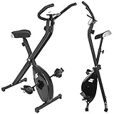 MT MALATEC Fahrradttrainer Klappbarer Heimtrainer Fitnessfahrrad mit Trainingscomputer Körpergewicht bis 100 kg Schwarz 9643