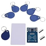 RFID Kit, RC522 RF IC Reader Sensor Modul mit S50 13,56MHz RFID Chip und Karte für Mifare Arduino Raspberry Pi & 5 Stück Transponder Zusätzlich als Geschenk (Packung mit 1) 