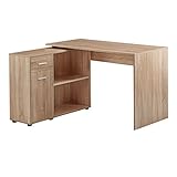 KADIMA DESIGN Schreibtisch Regal Eckschreibtisch Sonoma Bürotisch 120 cm Home O