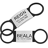 TagME 2er Pack Hundemarke / Hundemarke mit Gravur für Hunde für Kleine und Mittelgroße Hunderassen, Personalisierbar, Schwarz, L