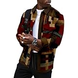 Segindy Herren Langarmjacke Einfach Alltag Bequem Trend Persönlichkeit Bedruckte Mode Allgleiche Jacke Mit Taschen S