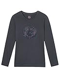Schiesser Mädchen Mix & Relax Shirt 1/1 Schlafanzugoberteil, Grau (Graphit 207), 164 (Herstellergröße: M)