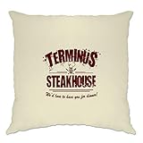 Tim And Ted Zombie Kissenhülle Terminus Steakhouse-Restaurant-Logo - (Natural/One Size)