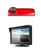 Auto Dritte Dach Top Mount Bremsleuchte Kamera Bremslicht Rückfahrkamera Monitor Set für Opel Vivaro B, Renault Trafic X82 NV300 ab 2014 + 4.3' Zoll DVD Monitor TFT Bildschirm LKW KFZ LCD Display