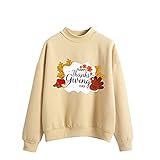 Langarm-T-Shirt mit niedlichem Vogelmotiv, Rundhalsausschnitt, einfarbig, lässiges Sweatshirt, Bluse, T-Shirt, Beige4, M