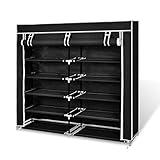 Gawany 5-stufigen Schuhschrank Schuhregal Schuhständer Stoffschuhschrank Schuhablage Organizer mit Abdeckung 115 x 28 x 110 cm für ca. 30 Paar S