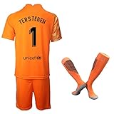 LJB 2021-2022 Torwarttrikot #1 TER Stegen Herren Jugend Kinder Trikot Langarm Kurzarm Anzug 21/22, Kurze Socken in Orange, S