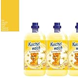 Pflege-Kuschelweich-Set: 3x2L Kuschelweich Weichspüler Sommerliebe 207WL | Toller Duft + Kuschelweich Duftsäckchen Box Gelb Sommerlieb