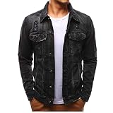 Bestyyo Herren knopf einfarbig Loch Vintage Jeansjacke Tops Bluse Mantel 2664 Lyocell Links 2-3-4' offizielles Band Fan by Serafino pdrive zweifarbigem silikon-aufnäher kurzärmeliges v-Ausschnitt,