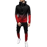 BGTKHKS Jogginganzug Herren Teenager Trainingsanzug,Mode Sweathose Hoodie Männer Sportanzug Solid Freizeitanzug Sweatjacke mit Kapuze Hoodie Sporthose Set Jogging Anzug Trainings Suit Jogging