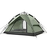 Naturehike Pop Up Zelt Wurfzelte Automatik Campingzelt 3 Personen Doppeldeck Kuppelzelt Großes Familienzelt mit Tragetasche (3 Personen Grün)