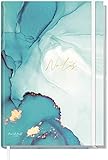 Notizbuch A5+ kariert mit Gummiband [Smaragd Gold] von Trendstuff by Häfft | 156 Seiten, 78 Blatt | als Bullet Journal, Tagebuch, Notizheft | nachhaltig & k