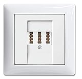 BUSCH JÄGER Telefonanschluss Set/TAE Telefon Anschlussdose 3x6 NFN (ag-elec.) + 1fach Rahmen und Abdeckung Balance SI Alpinweiß ag
