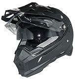 protectWEAR Endurohelm Crosshelm mit Sonnenblende, Visier und Schild THH-TX28-XL, schw