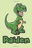 Raiden: Cute Dinosaur T-Rex Boys Name Dino Dinos Raiden, Lined Journal Notebook, 100 Pages, 6x9, Soft Cover, Matte Finish, Back To School, Preschool, Kindergarten,