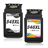 Gilimedia 545XL 546XL Remanufactured für Canon PG-545XL CL-546XL Multipack Druckerpatronen für Canon Pixma MX495 TS3150 TS3350 iP2850 TR4550 TR4551 MG2555S MG2950 MG2550S(1 Schwarz, 1 Farbe)