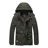 LLYYDS Herren Winter Jacke Fleece Gefüttert Kapuzenjacke Warme Verdicken Outdoorjacke für Männer Winter Loose Fit Thermojacke mit Reißverschluss und Tasche Herren Übergangsjacke Freizeitjack