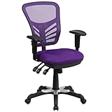 Flash Furniture Bürostuhl mit mittelhoher Rückenlehne – Ergonomischer Schreibtischstuhl mit verstellbaren Armlehnen und Netzstoff – Perfekt für Home Office oder Büro – L