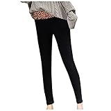 AFFGEQA Damen Thermoleggings Plüsch Dicke Lammwolle Winterleggings Hohe Taille Leggings Warme Hosen Gefüttert Thermo Kaschmir Samt Warme Strumpfhose Yog