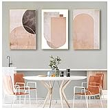 DTSGFBH Bilder leinwand 60x80cm x 3 Stück Rahmenlose Minimalistische Geometrie Formen Wandkunst Leinwand Malerei Poster Bild für Wohnzimmer Morden Wohnk