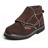 Schuhe High-Top-Welder-Stiefel der Herren, Stahl-Zehen-Kappe und -Stahl-Mittelsohle-Metall-Arbeitsschuhe, leichte Wildleder-Knöchel-Küchen-Küchen- und BAU-Trainer-Schuhe (Color : C, Size : 41)