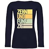 Shirtracer Geburtstagsgeschenk Geburtstag - Zehnundfünfzig - 60ter Geburtstag - M - Marineblau - Geburtstagszahl - BCTW071 - Langarmshirt D