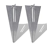 Leepesx 2X Pfostenträger Einschlaghülse Bodenhülse Hülse für Zaunpfosten, Bodeneinschlaghülsen, Bodenanker Wäschespinne, Aufschraubhülse, 34